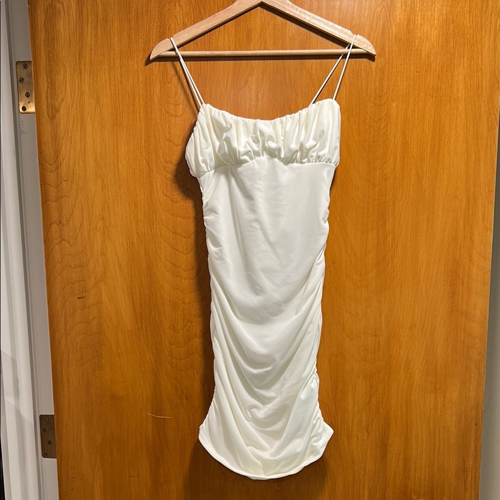 Chic Cream Spaghetti Strap Dress